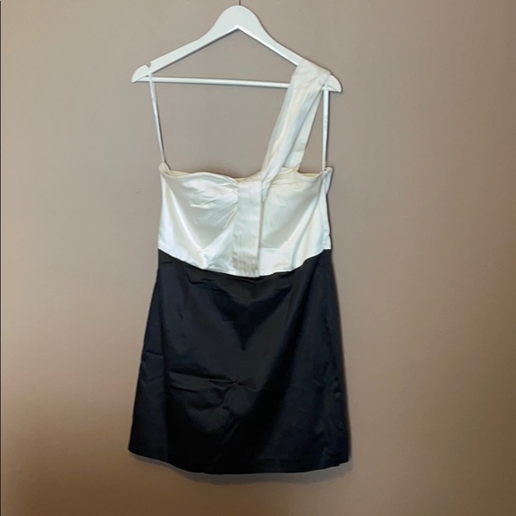 Black and White Satiny Dress - Picture 1 of 3